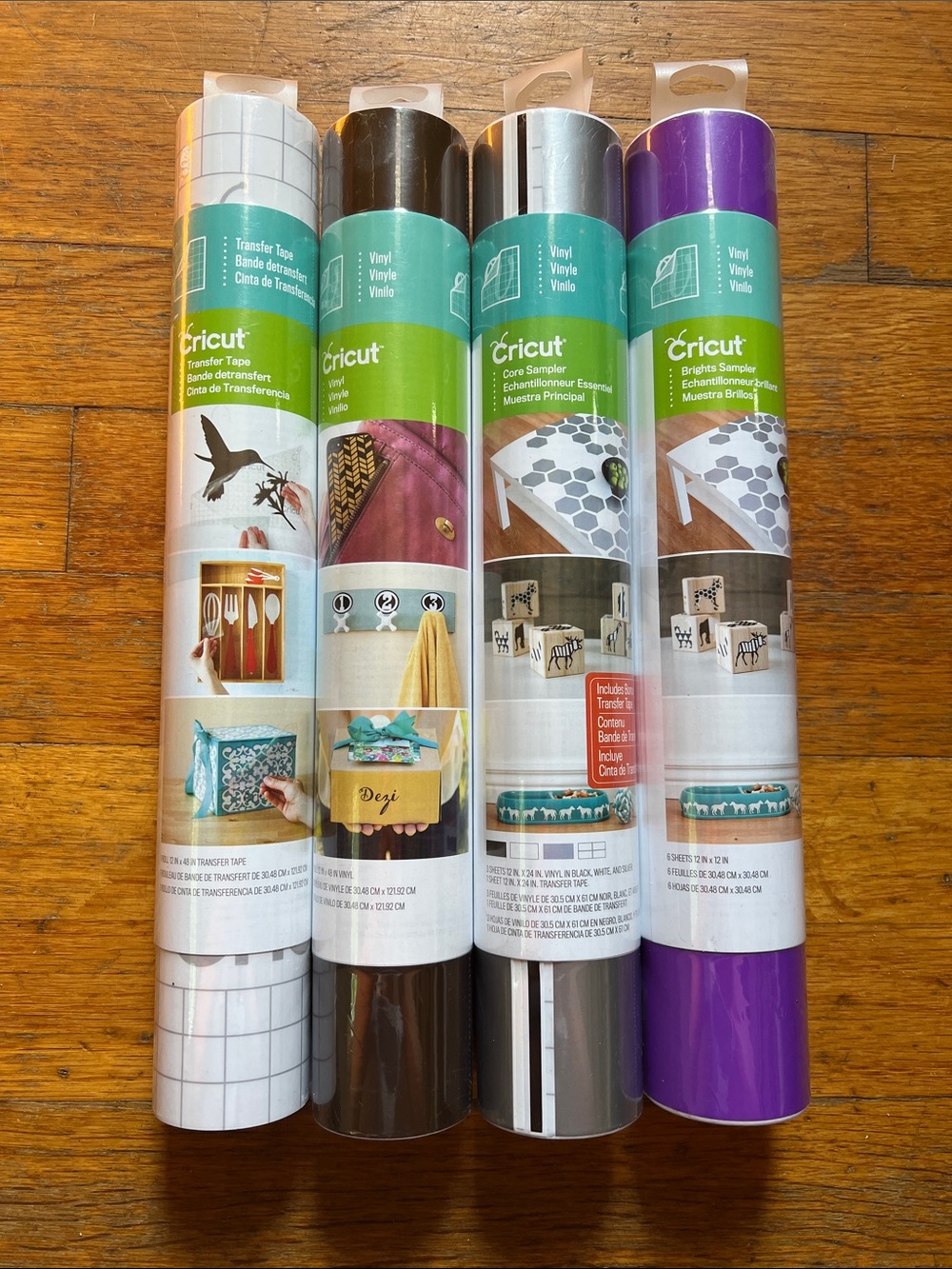 Cricut Vinyl & Transfer Tape Set - White, Brown, Silver, Purple